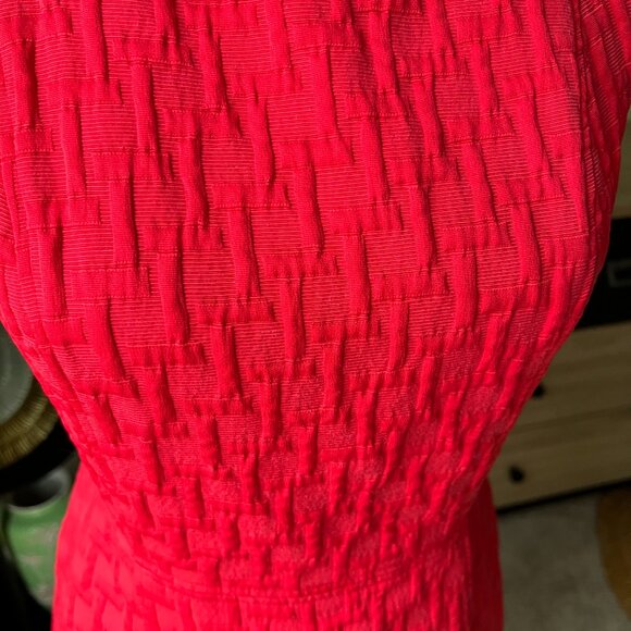 Banana Republic Tea Length Red Fitted Dress - Picture 2 of 4